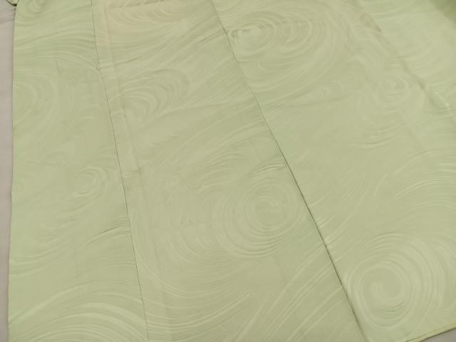 平和屋着物■上質な色無地　流水地紋　淡黄色　正絹　逸品　BAAY0887mz