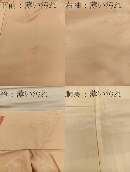 平和屋着物■上質な紬　草葉文　正絹　逸品　BAAY0890mz
