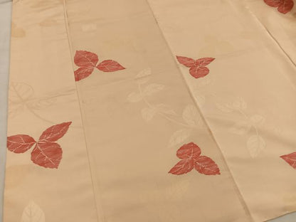 平和屋着物■上質な紬　草葉文　正絹　逸品　BAAY0890mz