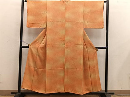 平和屋着物■上質な小紋　幾何学文様　氷割れ文　暈し染め　正絹　逸品　BAAY0892mz