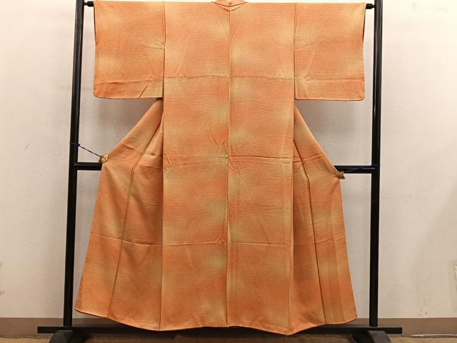 平和屋着物■上質な小紋　幾何学文様　氷割れ文　暈し染め　正絹　逸品　BAAY0892mz