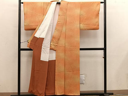 平和屋着物■上質な小紋　幾何学文様　氷割れ文　暈し染め　正絹　逸品　BAAY0892mz