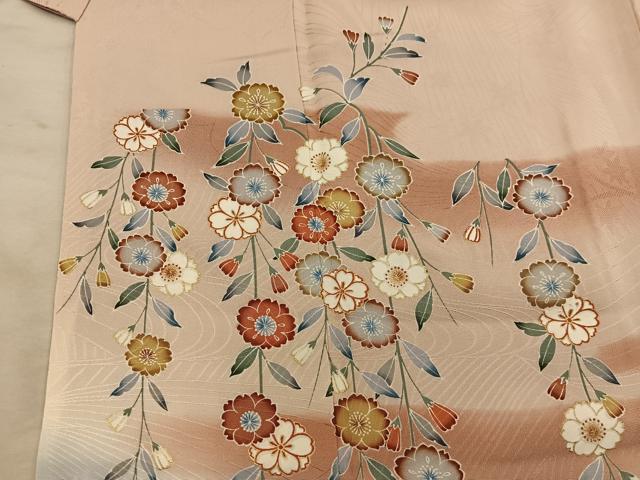 平和屋着物●訪問着　枝垂れ桜　暈し染め　金彩　正絹　逸品　BAAY0986mz