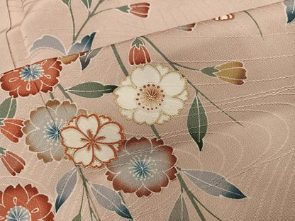 平和屋着物●訪問着　枝垂れ桜　暈し染め　金彩　正絹　逸品　BAAY0986mz