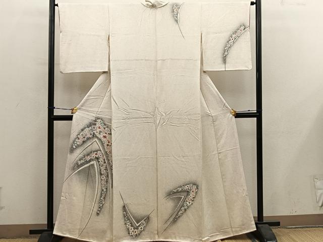 平和屋着物■訪問着　草花文　金彩　正絹　逸品　BAAY0989mz