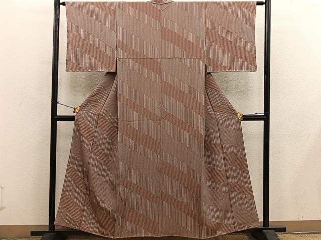 平和屋着物■上質な小紋　縞　正絹　逸品　BAAY0990mz
