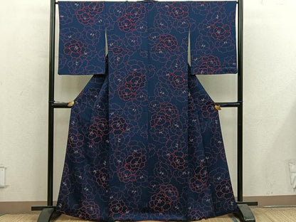 平和屋着物■上質な小紋　草花文　正絹　逸品　BAAY0992mz
