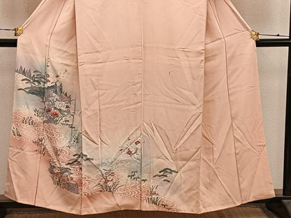 平和屋着物■訪問着　風景花文　暈し染め　正絹　逸品　BAAY0997mz