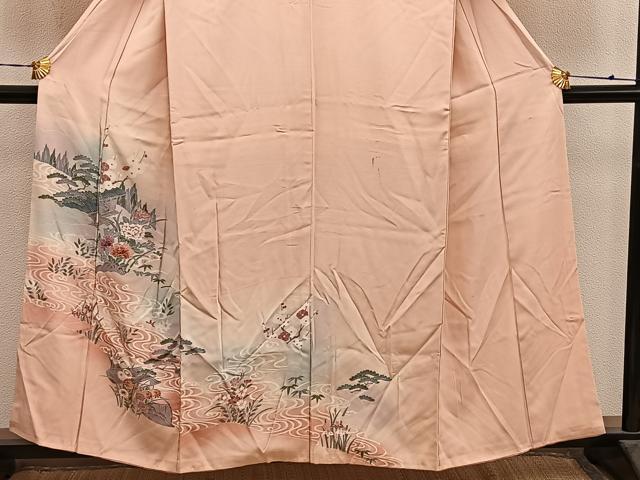 平和屋着物■訪問着　風景花文　暈し染め　正絹　逸品　BAAY0997mz