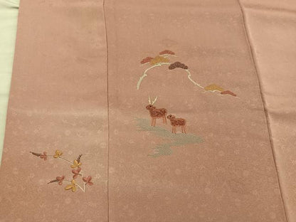 平和屋着物■訪問着　総刺繍　動物花文　正絹　逸品　BAAY0998mz