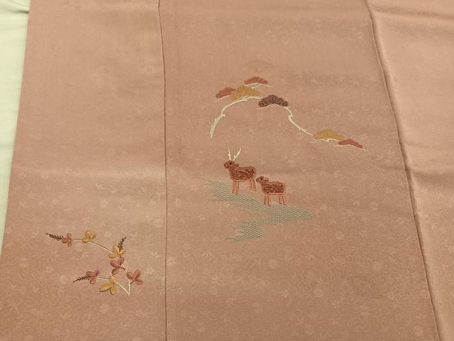 平和屋着物■訪問着　総刺繍　動物花文　正絹　逸品　BAAY0998mz