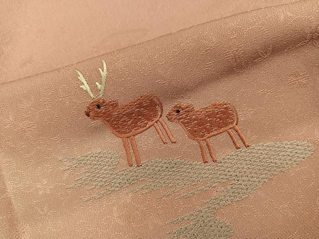 平和屋着物■訪問着　総刺繍　動物花文　正絹　逸品　BAAY0998mz