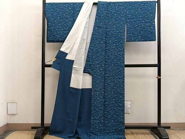 平和屋着物■上質な小紋　溢れ松葉文　正絹　逸品　BAAY1003mz
