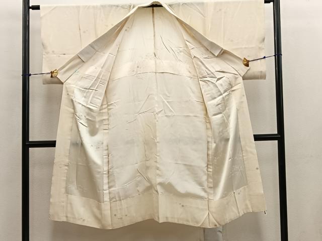 平和屋着物■長襦袢　無双仕立て　梅花地紋　白色　金糸　鈴乃屋扱い　正絹　逸品　BAAY1005mz
