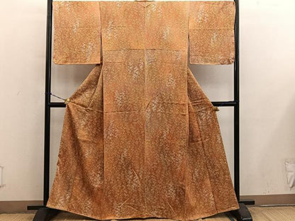 平和屋着物■上質な小紋　枝葉文　正絹　逸品　BAAY1008mz