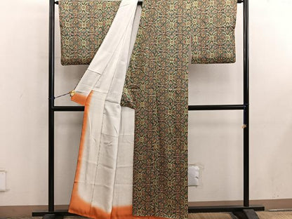 平和屋着物■上質な小紋　草花文　正絹　逸品　BAAY1010mz