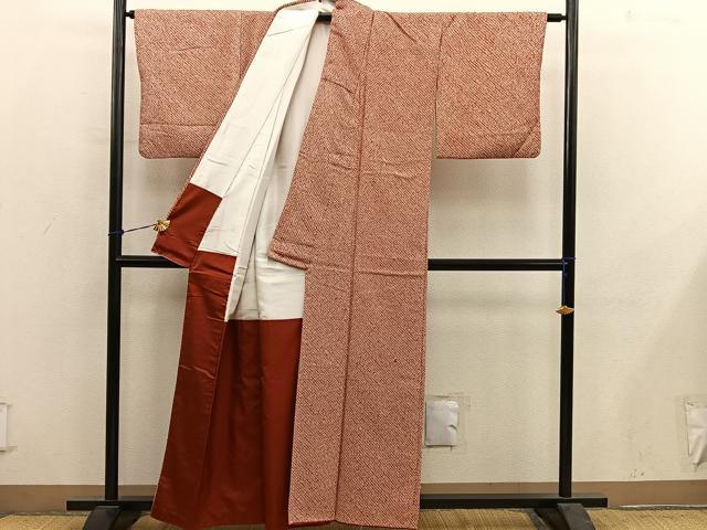 平和屋着物■大変加工の良い総絞り小紋　正絹　逸品　BAAY1011mz