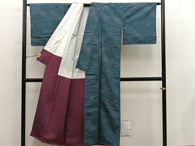平和屋着物■上質な紬　霞色　正絹　逸品　BAAY1015mz