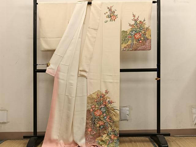 平和屋着物●訪問着　花車文　金彩　正絹　逸品　BAAY1016mz