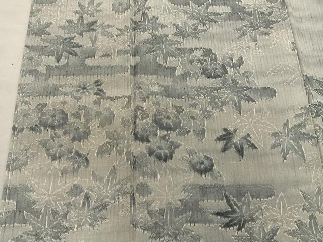平和屋着物■訪問着　紬地　エ霞花文　正絹　逸品　BAAY1017mz