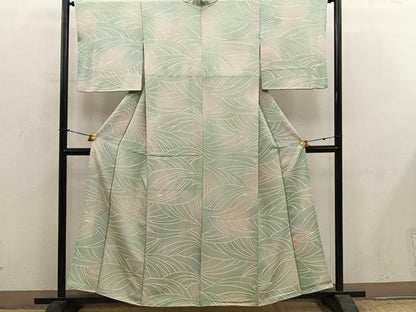 平和屋着物●上質な小紋　幾何学文様　地紋起こし　暈し染め　正絹　逸品　BAAY1021mz
