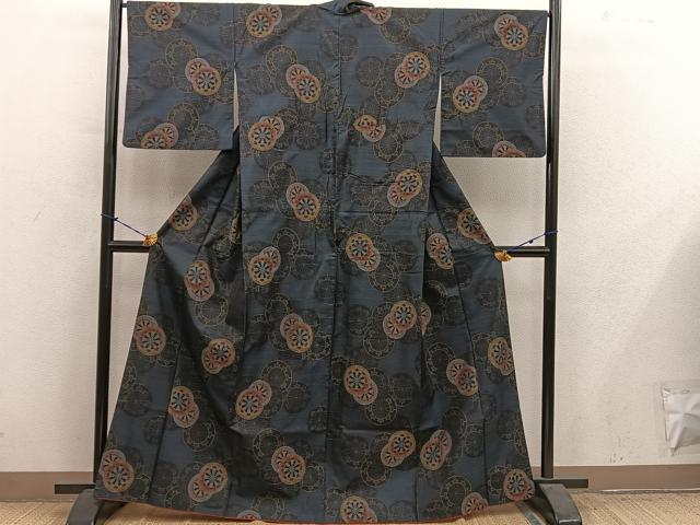 平和屋着物■本場大島紬　源氏車　正絹　逸品　BAAY1023mz