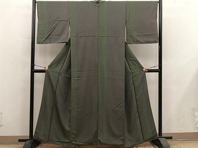 平和屋着物■上質な小紋　麻の葉花文　正絹　逸品　BAAY1025mz