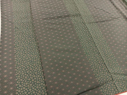 平和屋着物■上質な小紋　麻の葉花文　正絹　逸品　BAAY1025mz