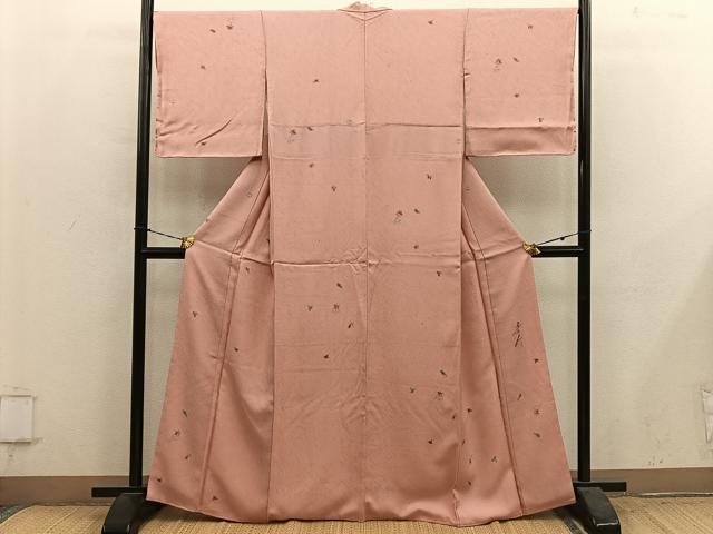 平和屋着物●友禅作家の巨匠　浅井青仁　小紋　吹き寄せ文　金彩　正絹　逸品　BAAY1027mz
