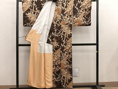 平和屋着物■上質な小紋　船　菊花文　正絹　逸品　BAAY1030mz