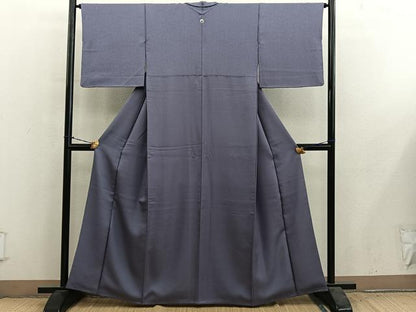 平和屋着物■上質な色無地　紋意匠　紫鼠色　正絹　逸品　BAAY1033mz