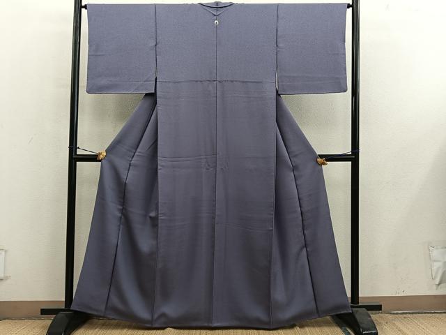 平和屋着物■上質な色無地　紋意匠　紫鼠色　正絹　逸品　BAAY1033mz