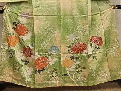 平和屋着物■訪問着　駒刺繍　枝花文　暈し染め　正絹　逸品　BAAY1034mz