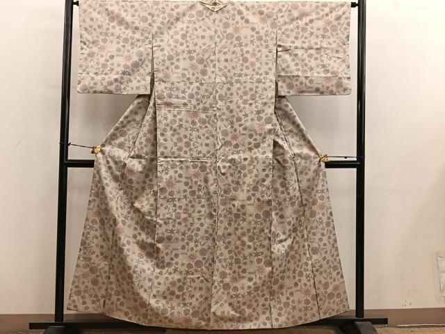 平和屋着物■本場大島紬　7マルキ　草花文　正絹　逸品　BAAY1035mz