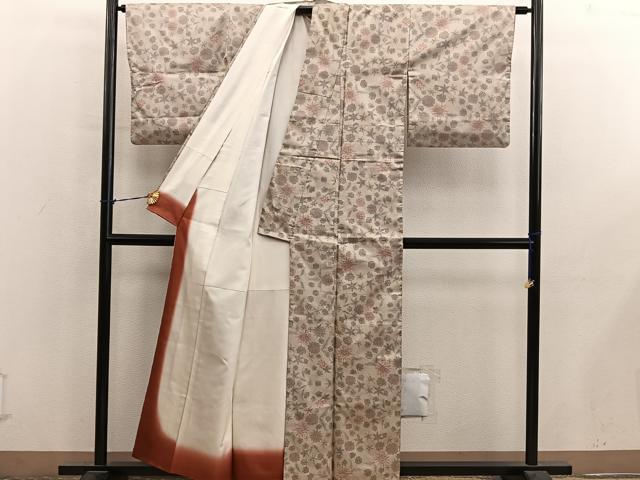 平和屋着物■本場大島紬　7マルキ　草花文　正絹　逸品　BAAY1035mz