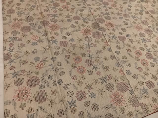 平和屋着物■本場大島紬　7マルキ　草花文　正絹　逸品　BAAY1035mz