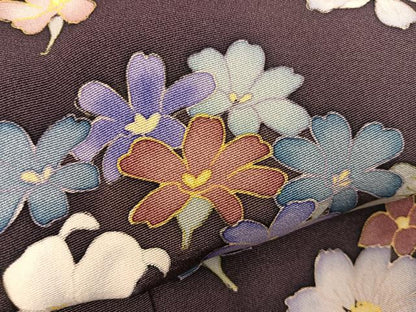 平和屋着物●巨匠　前田華清　手描き　訪問着　草花文　金彩　正絹　逸品　BAAY1036mz
