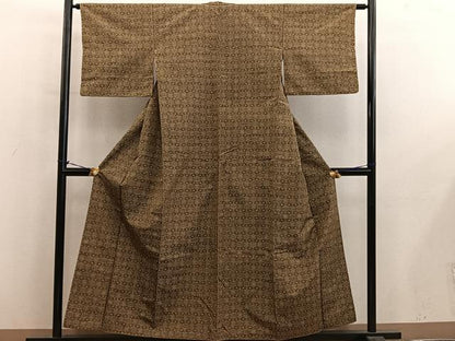 平和屋着物■上質な紬　草花文　正絹　逸品　BAAY1037mz