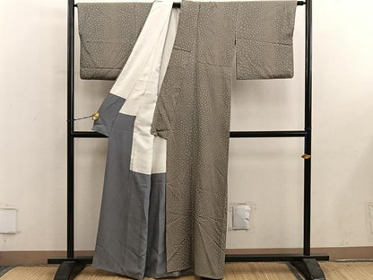 平和屋着物■上質な小紋　幾何学文様　正絹　逸品　BAAY1038mz