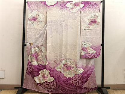 平和屋着物■豪華振袖　駒刺繍　絞り　菊花文　暈し染め　銀彩　やまと誂製　正絹　逸品　BAAY1039mz