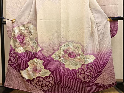 平和屋着物■豪華振袖　駒刺繍　絞り　菊花文　暈し染め　銀彩　やまと誂製　正絹　逸品　BAAY1039mz