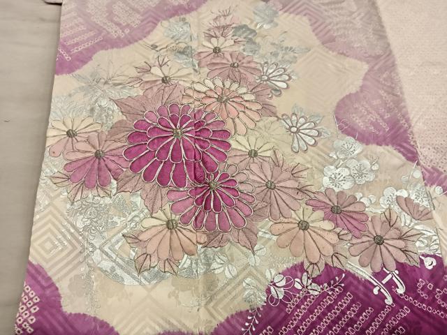 平和屋着物■豪華振袖　駒刺繍　絞り　菊花文　暈し染め　銀彩　やまと誂製　正絹　逸品　BAAY1039mz