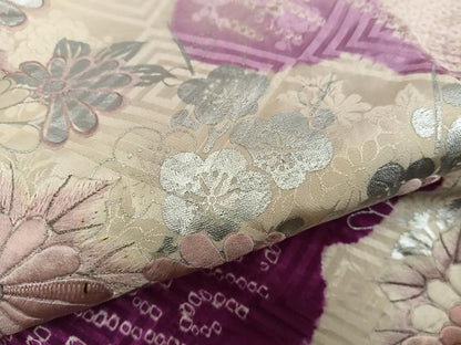 平和屋着物■豪華振袖　駒刺繍　絞り　菊花文　暈し染め　銀彩　やまと誂製　正絹　逸品　BAAY1039mz