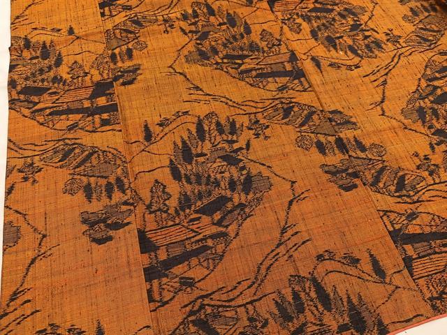 平和屋着物■上質な紬　風景文　正絹　逸品　BAAY1041mz