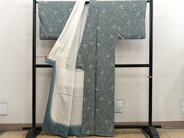 平和屋着物■上質な小紋　梅花文　正絹　逸品　BAAY1044mz