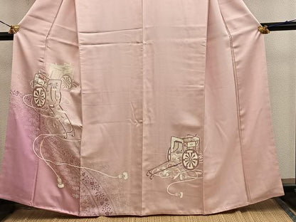 平和屋着物■訪問着　御所車花文　暈し染め　銀彩　やまと誂製　正絹　逸品　BAAY1045mz