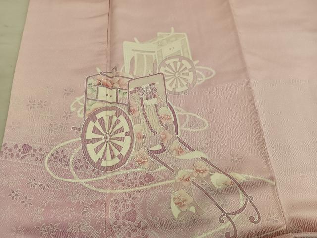 平和屋着物■訪問着　御所車花文　暈し染め　銀彩　やまと誂製　正絹　逸品　BAAY1045mz