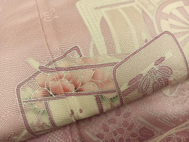 平和屋着物■訪問着　御所車花文　暈し染め　銀彩　やまと誂製　正絹　逸品　BAAY1045mz
