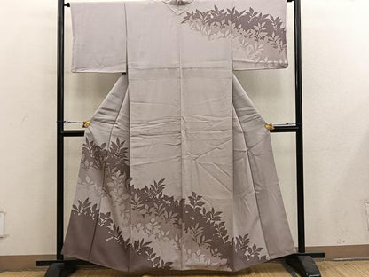 平和屋着物●訪問着　草葉シルエット　正絹　逸品　BAAY1050mz