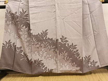平和屋着物●訪問着　草葉シルエット　正絹　逸品　BAAY1050mz
